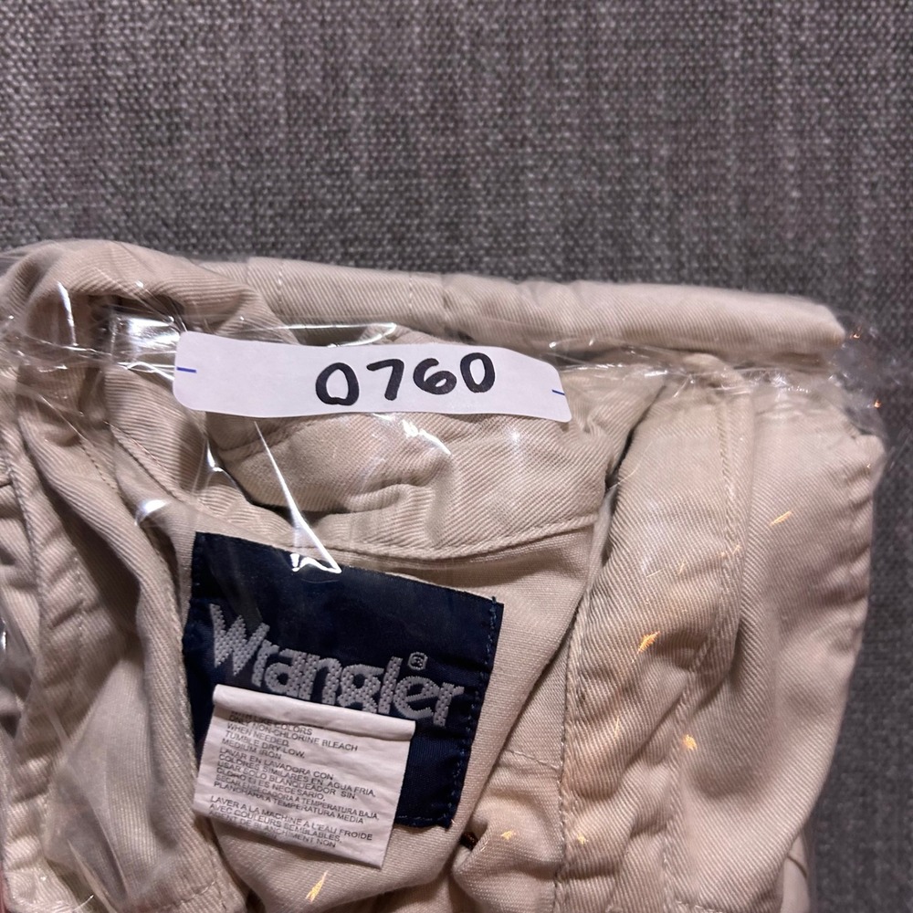 Wrangler Western Shirt Mens XXL Tan Pearl Snap Cotton Twill MS713ST - Picture 8 of 8